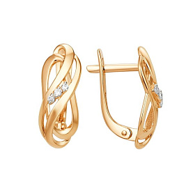 Серьги ЮФ Династия - Золото 375, Фианит (арт. 013812-5102)