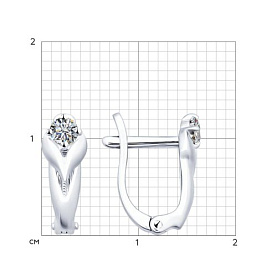 Серьги SOKOLOV - Серебро 925, Фианит (арт. 94021824)