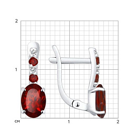 Серьги SOKOLOV - Серебро 925, Гранат, Фианит (арт. 92021200)