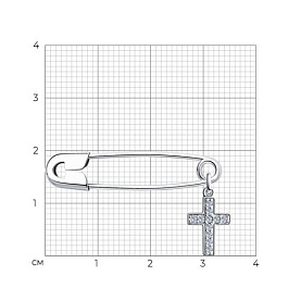 Булавка SOKOLOV - Серебро 925, Фианит (арт. 94040234)