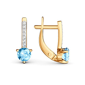 Серьги SOKOLOV - Золото 585, Топаз, Фианит (арт. 727533)