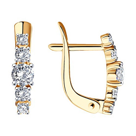 Серьги SOKOLOV - Золото 585, Фианит (арт. 027452)