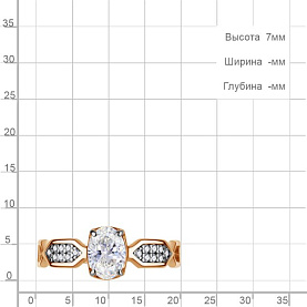 Кольцо Аквамарин - Серебро 925, Фианит (арт. 600701А.6)
