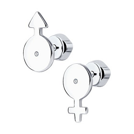 Серьги SOKOLOV - Серебро 925, Фианит (арт. 94024425)