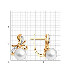 Серьги SOKOLOV - Золото 585, Жемчуг культивированный, Фианит (арт. 792490)