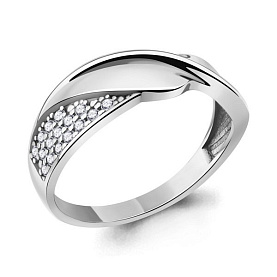 Кольцо Аквамарин - Серебро 925, Фианит (арт. 600077А.5)