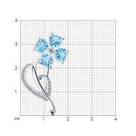 Брошь SOKOLOV - Серебро 925, Топаз, Фианит (арт. 92040082)