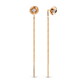 Серьги ЮФ Династия - Золото 375, Фианит (арт. 019952-5102)