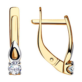 Серьги SOKOLOV - Золото 375, Фианит (арт. 028113-4)