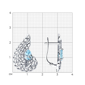 Серьги Diamant - Серебро 925, Топаз (арт. 94-320-01895-1)