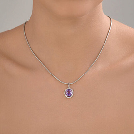 Подвеска Diamant - Серебро 925, Аметист, Фианит (арт. 94-330-02647-2)