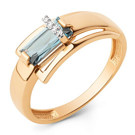 Кольцо ЮФ Династия - Золото 375, Топаз, Фианит (арт. 025741-5302)