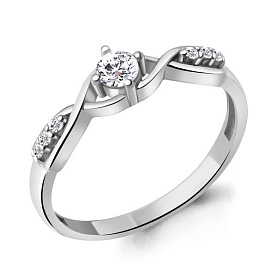 Кольцо Аквамарин - Серебро 925, Фианит (арт. 67417А.5)