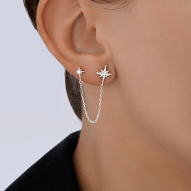 Серьга SOKOLOV - Серебро 925, Фианит (арт. 94170381)