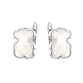 Серьги Фиделис - Сталь, Перламутр (арт. T04E-Rd)