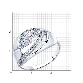 Кольцо SOKOLOV - Серебро 925, Фианит (арт. 94012949)