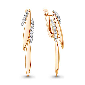 Серьги Аквамарин - Золото 375, Фианит (арт. 49772А.8)