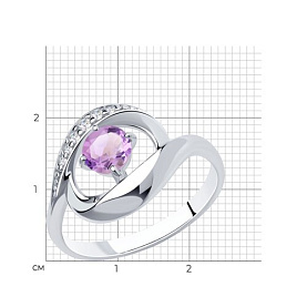 Кольцо Diamant - Серебро 925, Аметист, Фианит (арт. 94-310-00695-3)