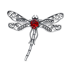 Брошь Красная пресня - Серебро 925, Фианит (арт. 13816650-18)