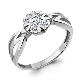 Кольцо Аквамарин - Серебро 925, Фианит (арт. 68611А.5)