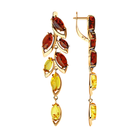 Серьги Diamant - Серебро 925, Янтарь пресс. (арт. 93-321-00451-1)