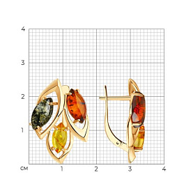 Серьги Diamant - Серебро 925, Янтарь пресс. (арт. 93-320-00442-1)
