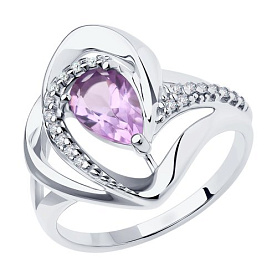 Кольцо Diamant - Серебро 925, Аметист, Фианит (арт. 94-310-00630-3)