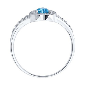 Кольцо SOKOLOV - Серебро 925, Топаз, Фианит (арт. 92014627)
