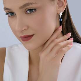 Серьги SOKOLOV - Серебро 925, Фианит (арт. 94027163-91)