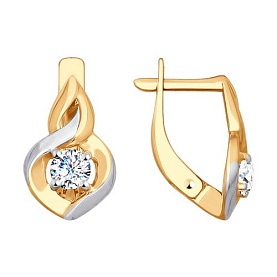 Серьги SOKOLOV - Золото 375, Фианит (арт. 028063-4)