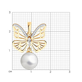 Подвеска SOKOLOV - Золото 585, Жемчуг культивированный, Фианит (арт. 793180)