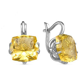 Серьги Красная пресня - Серебро 925, Стекло (арт. 3362252Д17)