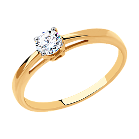 Кольцо SOKOLOV - Золото 375, Фианит (арт. 018611-4)