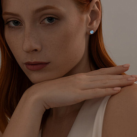 Серьги SOKOLOV - Серебро 925, Фианит (арт. 94020532)