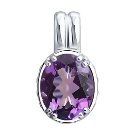 Подвеска SOKOLOV - Серебро 925, Фианит, Аметист (арт. 92030855)