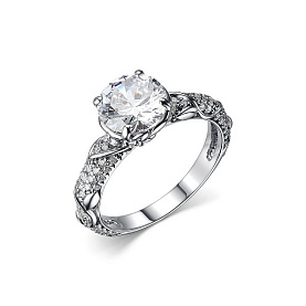 Кольцо Дар - Серебро 925, Синтетический муассанит, Фианит (арт. К-4067рс1612800)