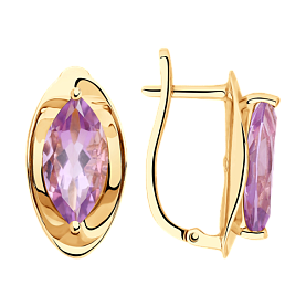 Серьги SOKOLOV - Золото 585, Аметист (арт. 725843)