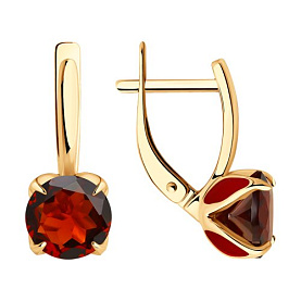 Серьги Diamant - Золото 585, Гранат, Эмаль (арт. 51-320-02058-3)