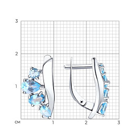 Серьги Diamant - Серебро 925, Топаз (арт. 94-320-00450-1)