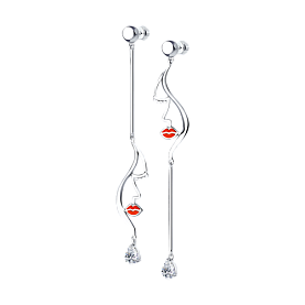 Серьги SOKOLOV - Серебро 925, Фианит, Эмаль (арт. 94024065)