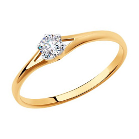 Кольцо SOKOLOV - Золото 375, Фианит (арт. 018518-4)