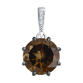 Подвеска Diamant - Серебро 925, Раухтопаз, Фианит (арт. 94-330-02040-3)