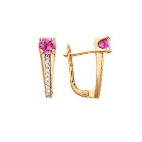 Серьги ЮФ Династия - Золото 585, Фианит (арт. 000482-1102)