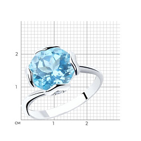 Кольцо SOKOLOV - Серебро 925, Топаз, Фианит (арт. 92011793)