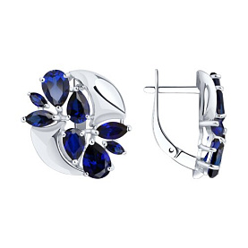 Серьги SOKOLOV - Серебро 925, Синтетический сапфир (арт. 88020073)