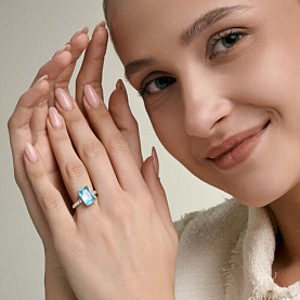 Кольцо SOKOLOV - Серебро 925, Кварц, Фианит (арт. 94015008)