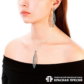 Серьги Красная пресня - Серебро 925 (арт. 33012440)