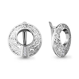 Серьги Аквамарин - Серебро 925, Фианит (арт. 45935А.5)