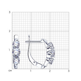 Серьги Diamant - Серебро 925, Фианит (арт. 94-120-01216-1)