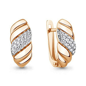 Серьги Аквамарин - Золото 375, Фианит (арт. 400804А.8)